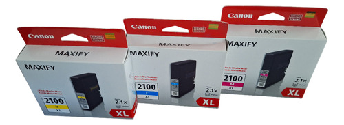 Cartucho Canon 2100xl Kit 3-cores 19.3 Ml Original Maxify...