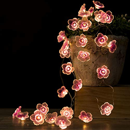 Serie De Luces Estilo Flores Rosas Rojos Tamaño 10pies 30le