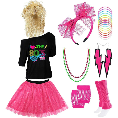 Z-shop 80s Outfits Accesorios De Disfraces Para Mujer - C...