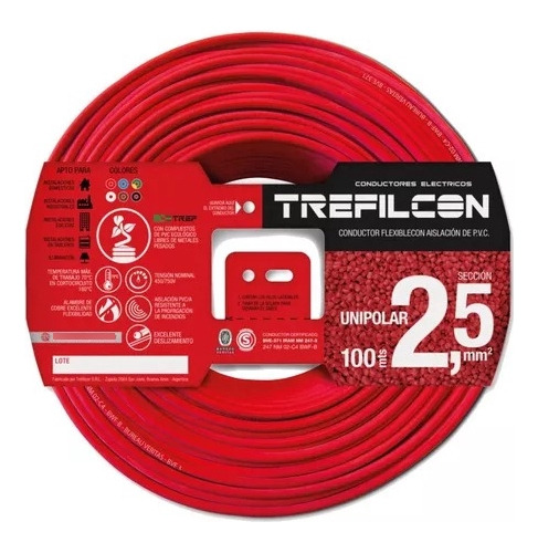 Cable 2,5mm Unipolar Sello Iram Trefilcon X 25mt