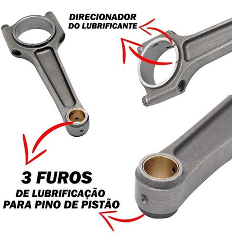 Imagem 2 de 8 de Biela Forjada Spa 159mm P/ap Bloco Alto Pino 20mm + Brinde