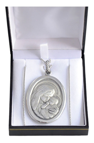 Medalla Religiosa Virgen María De Alpaca Y Plata