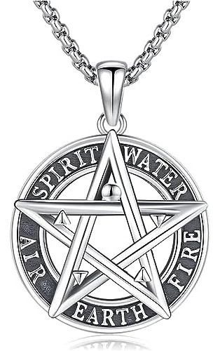 Aniu Wiccan Jewelry Collar De Pentagrama Para Hombres Y De