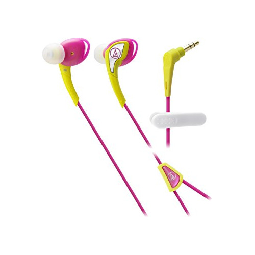 Audífonos Deportivos In-ear Amarillo/rosa.