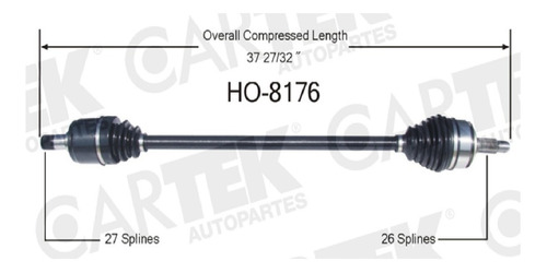 Flecha Homocinetica Completa Der Honda Accord 2003-2007 Aut.