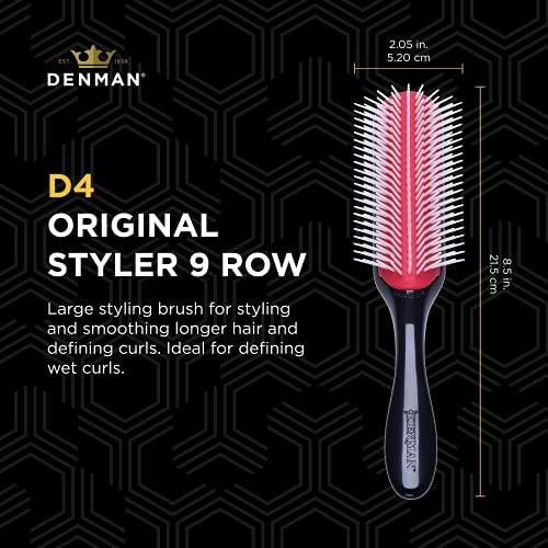 Cepillo De Pelo Rizado Denman D4 (negro Y Rojo) Cepillo De P