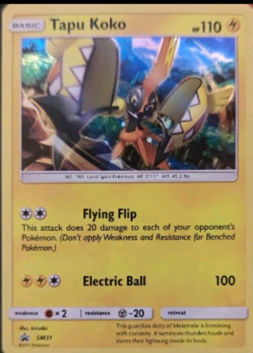 Tarjeta Pokémon Tcg Tapu Koko Original 