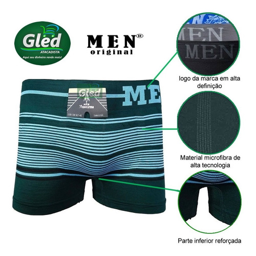Imagem 4 de 4 de Kit 60 Cuecas Box Boxer Sem Costura