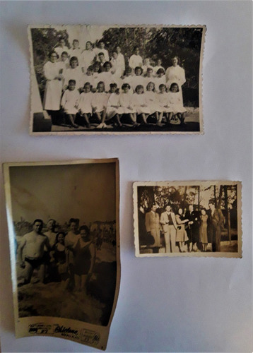 Fotos Antiguas (x3)  1948 Mar Del Plata Escuela Bella Vista