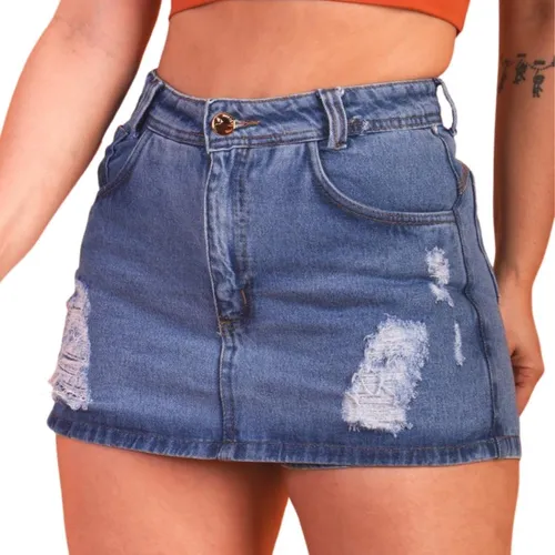 Saia jeans best sale feminina mercado livre