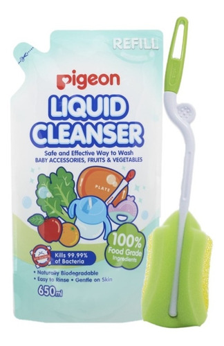 Limpiador Liquido Jabón 650ml + Cepillo Esponja Verde