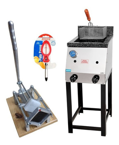 Imagen 1 de 4 de Freidora Tecnocalor 18 Lts Gas+ Cortapapa 1 Corte + Pelapapa