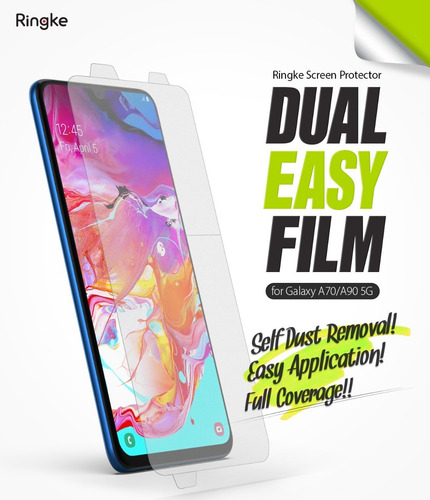 Imagen 10 de 10 de Film Dual Easy Samsung A70 & A90 Ringke Original Pack X2