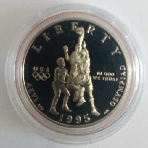 Moeda Olímpiadas Atlanta 1996 - Half Dollar - Basquetebol (Usado)