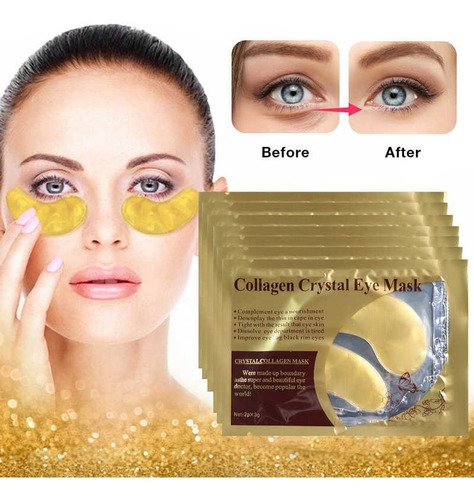 50 Mascarillas Oro Anti Ojeras Colageno Anti Arrugas