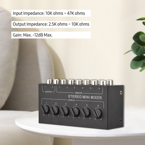 Mezclador Mezclador De Audio Pasivo Mini Portable Out 6