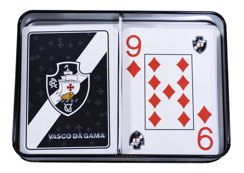 Jogo Com 2 Baralho Dentro Da Lata Vasco