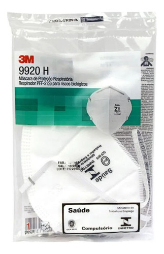 Máscara Original Hospitalar9920h Pff2 S 3m Promo - 5 Uni