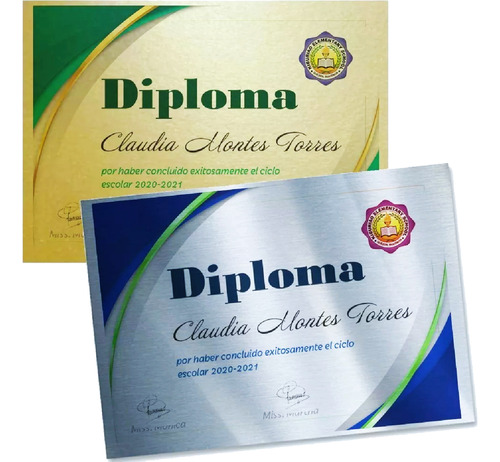 10 Diploma Reconocimiento Aluminio 40x60cm Impreso Sublimado