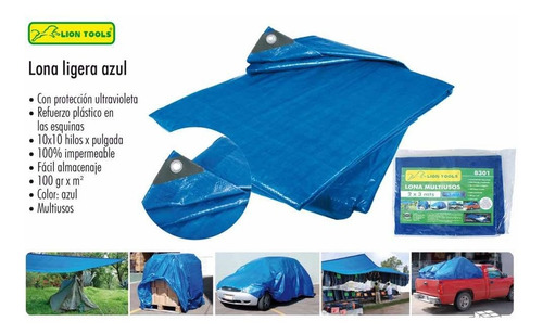 Lona Ligera Azul 4x5 Mts