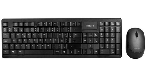 Imagen 1 de 10 de Combo Teclado Español + Mouse Inalámbrico Philips Mod. C314