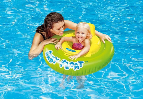 Boya inflable verde para bebés con forma de flotador para pañales para niños - Intex