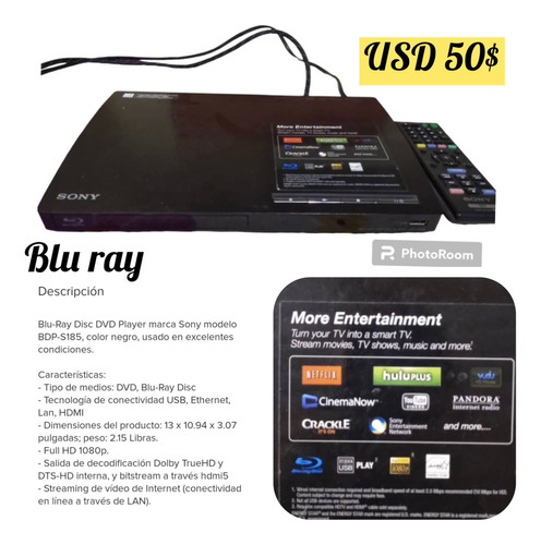 Blu Ray Disc Dvd Modelobdp-s185 Color Negro Poco Uso