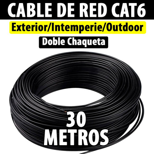  Rollo De 30 Mts Cable Utp Cat6 Intemperie Outdoor Internet
