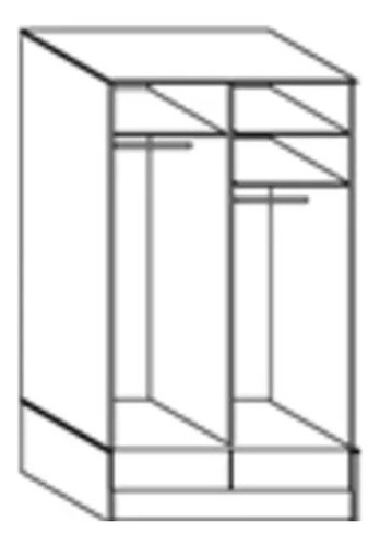 Placard Platinum 632 de melamina con 2 puertas  corredizas