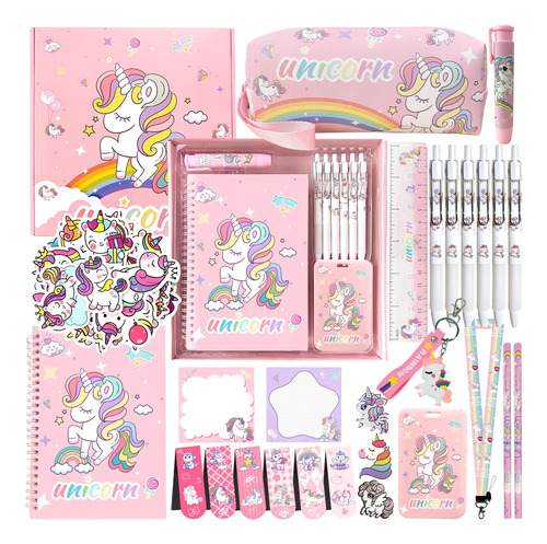 Set De Material Escolar Con Diseño De Unicornio De Tsilrmsaf