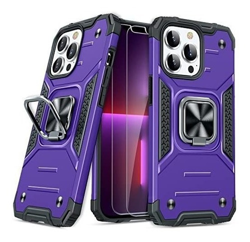 Funda Compatible Con iPhone 13 Pro Max Anticaidas Morado