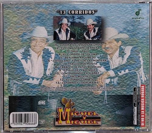Miguel Y Miguel 13 Corridos / Cd Nuevo Sellado