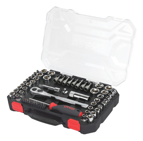 Juego Dados Y Accesorios Cuadro 1/4 Y 3/8 Combinado, 63pz