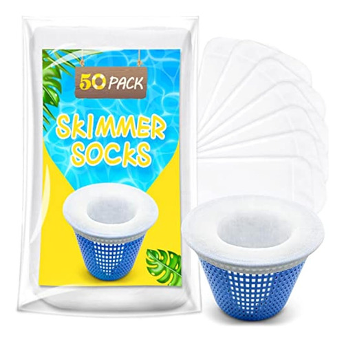 50 Pack Calcetines De Filtro De Piscina Para Skimmer De Pisc