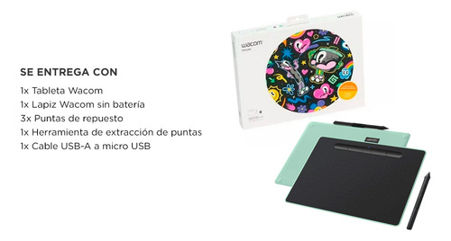 Tableta Grafica Wacom Ctl4100wleo Lápiz 4096 Niveles Presion