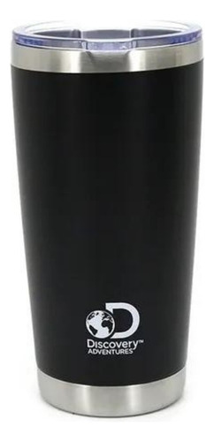 Vaso Térmico Acero Inoxidable Resistente + Tapa Camping Color Negro Con tapa | de 600 ml