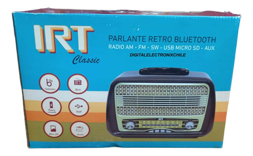 Radio Retro Usb Mp3 Recargable Bluetooth Fm 220v/4 Pilas D  