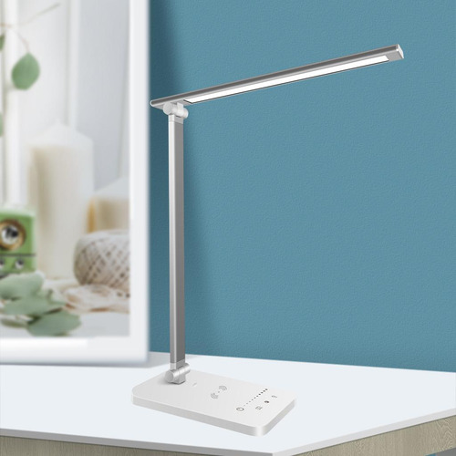 Lámpara De Estudio Led Para Escritorio Con Cargador Inalámbr