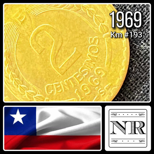 Chile - 2 Centésimos - Año 1969 - Km #193 - Cóndor