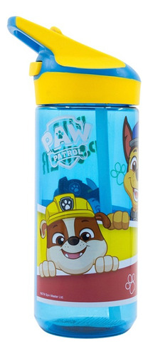 Botella Tritán Paw Patrol 620ml Con Pajita Color Azul