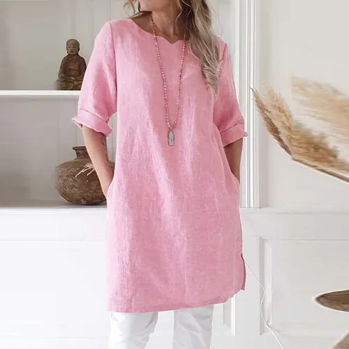 Ropa De Mujer De Nuevo Estilo 2022: Algodón Y Lino, Mangas C