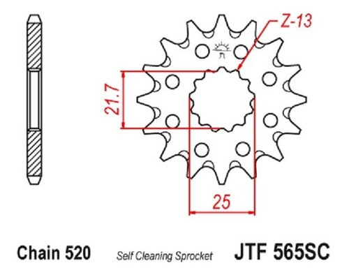 Sprocket Delantero 14 Dientes Yfz 450 / Yfz R3 Paso 520