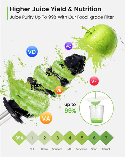 Extractor de jugos Katulan Masticación Lenta Exprimidor y Extractor verde claro 127V con accesorios