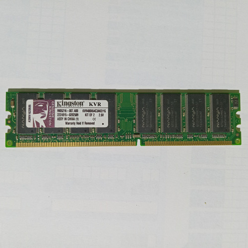 Memoria Para Pc Original Kingston 1gb Ddr -kvr400x64c3ak2-1g (Usado)