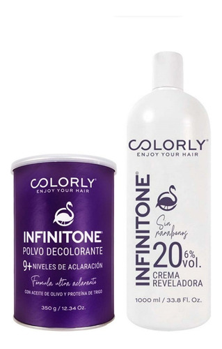  Kit De Decolorante Colorly® 350gr + Peroxido Colorly Tono 20VOL