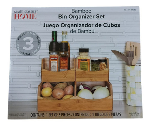 Juego Organizador De Cubos De Bambú, Home