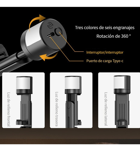 Selfies Stick Celulares Con Trípode Bluetooth Control Remoto