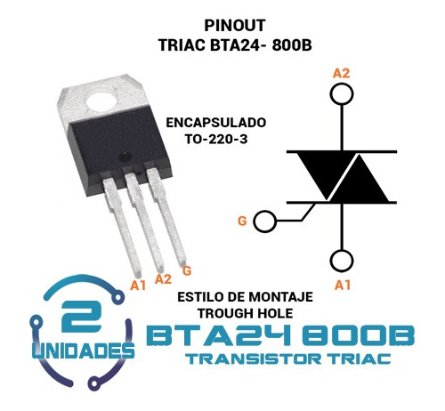 2 Bta24800b Triac Bta24800 Transistor Transistores Bta24 800