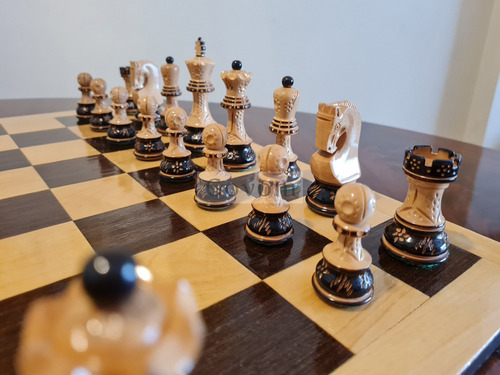 Juego Ajedrez Madera Profesional Piezas Rusia