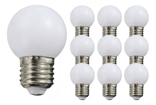 Kit 10 Lâmpada Led Bolinha 220v 2,5w Branco Frio Varal Luz